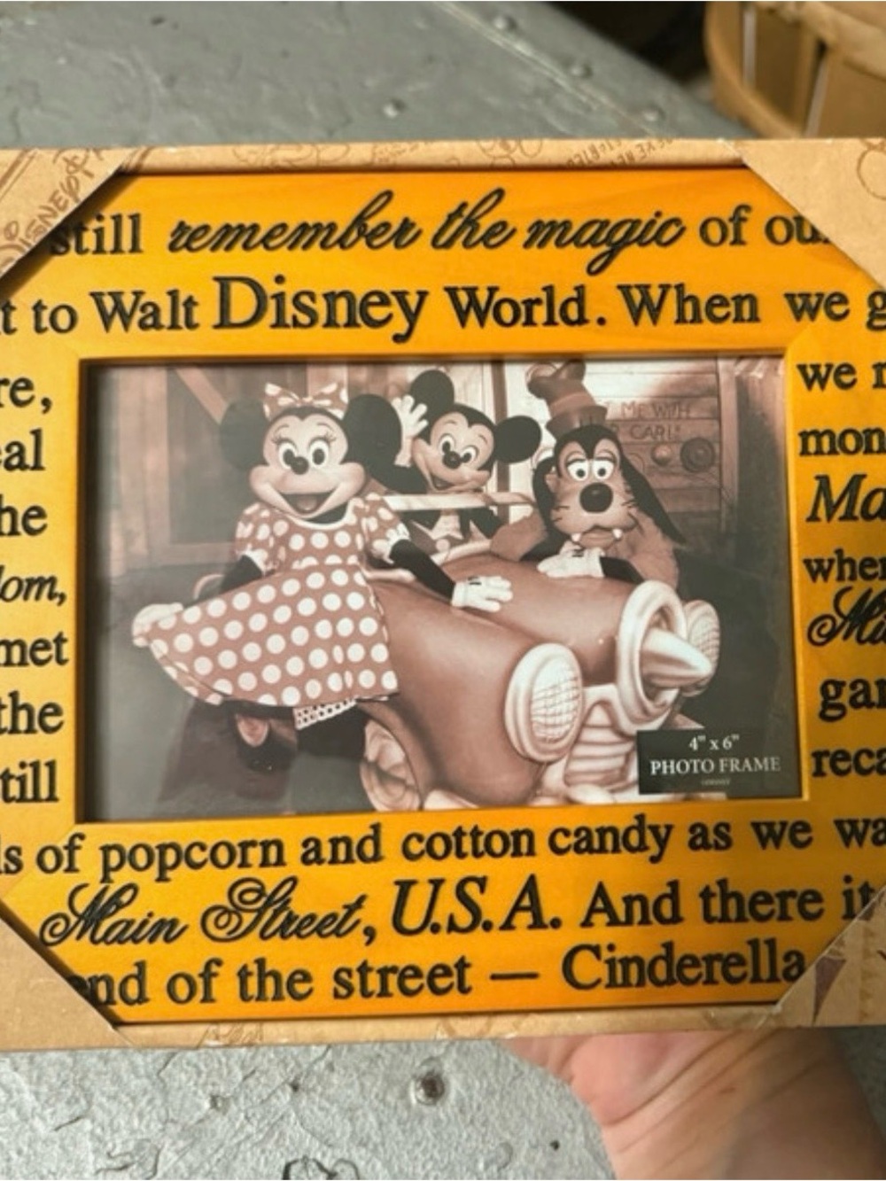 Disney Yellow Main Street U.S.A. Photo Frame with Classic Characters